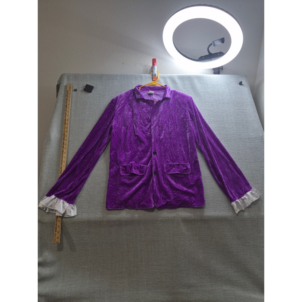 Vintage Maxim Party Supplies Velvet Jacket Womens Large Purple Button Front